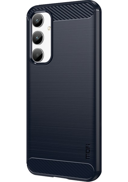 Samsung Galaxy A35 5g Standlı Karbon Fiber Dokulu Tpu Mavi Telefon Kılıfı (Yurt Dışından)