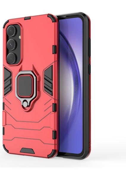 Samsung Galaxy A55 5g Kılıf Anti-Damla Pc + Tpu Halka Kickstand Telefon Kabuk-Kırmızı (Yurt Dışından)