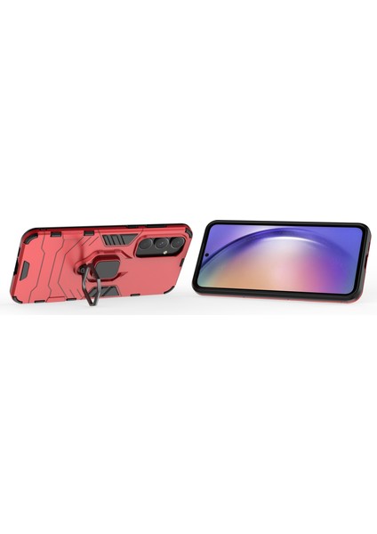 Samsung Galaxy A55 5g Kılıf Anti-Damla Pc + Tpu Halka Kickstand Telefon Kabuk-Kırmızı (Yurt Dışından)