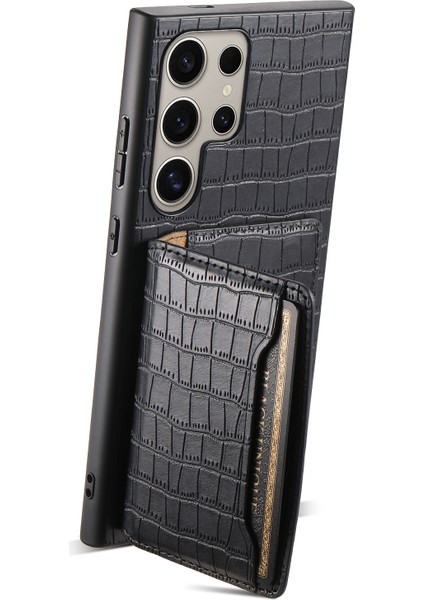 Samsung Galaxy S24 Ultra Timsah Dokulu Kart Yuvası Kictsand Telefon Kılıfı (Yurt Dışından) fiyatları