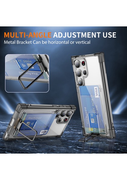 Ysm Güçlendirilmiş Köşeler Serisi Samsung Galaxy S24 Ultra Kickstand Kart TutucuŞeffaf Telefon Kılıfı (Yurt Dışından) fiyatları