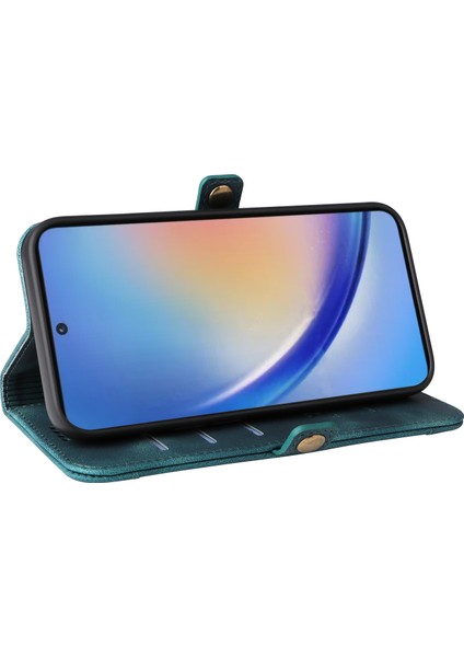 Samsung Galaxy A35 5g Pu Deri Flip Standlı Dış Kart Yuvalı Telefon Kılıfı (Yurt Dışından)