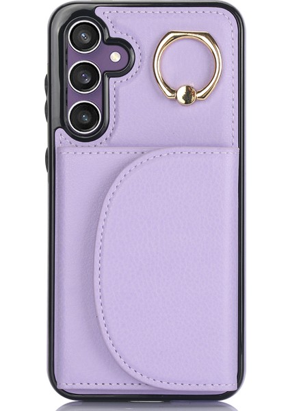 Samsung Galaxy S23 Fe Rfıd Engelleme Kart Sahibinin Halkalı Çanta KickstandAçık Mor Telefon Kılıfı (Yurt Dışından)