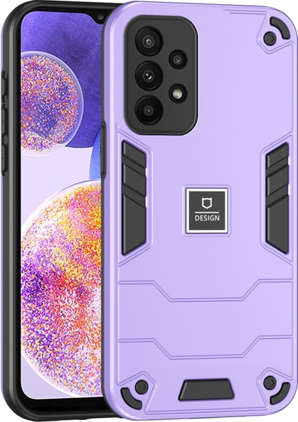 Samsung Galaxy A23 4g/5g (Global Versiyon) 2'si 1 Arada Tasarım Pc + Tpu Mor Telefon Kılıfı (Yurt Dışından)