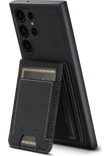 Samsung Galaxy S24 Ultra Manyetik Litchi Doku Çıkarılabilir Kart Yuvaları Telefon Kılıfı (Yurt Dışından) fiyatları
