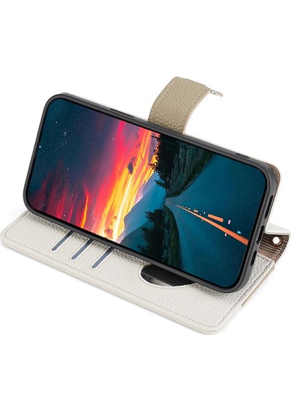 Samsung Galaxy A51 5g SM-A516 Cüzdan Kılıf Fermuarlı Pu Deri Crossbody Telefon Kapağı-Beyaz (Yurt Dışından)