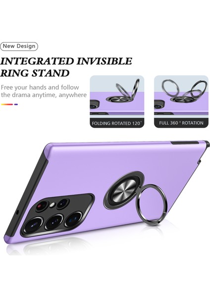 Samsung Galaxy S24 Ultra Cep u Çizilmez Halka Kickstand Geri KabukMor Telefon Kılıfı (Yurt Dışından) fiyatları