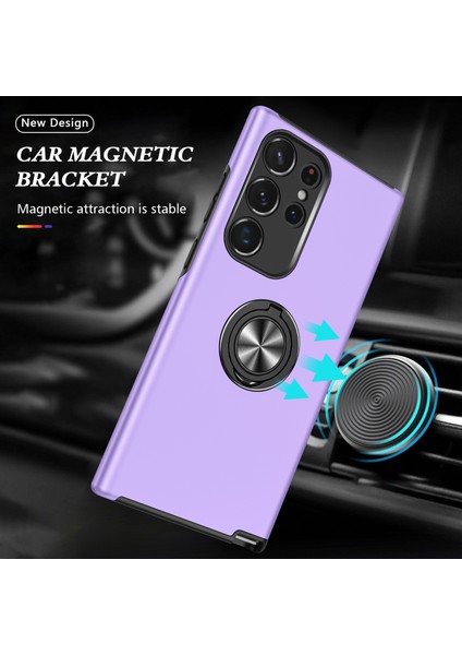 Samsung Galaxy S24 Ultra Cep u Çizilmez Halka Kickstand Geri KabukMor Telefon Kılıfı (Yurt Dışından) modelleri