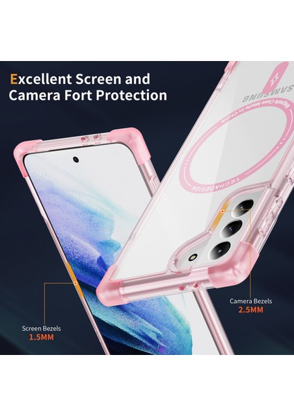 Samsung Galaxy S21+ 5g Ysm Güçlendirilmiş Köşeler Serisi Magsafe ile Uyumlu Şeffaf Şeffaf Telefon Kılıfı (Yurt Dışından)