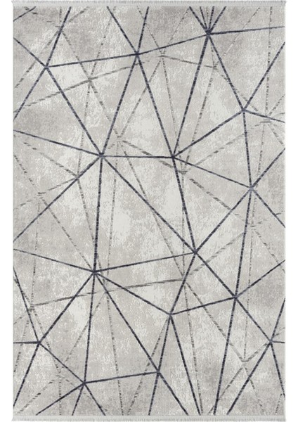 Rome Koleksiyonu 425 Mavi Akrilik Parlak Yumuşak Dokulu Salon Mutfak Antre Halı Yolluk indirimleri