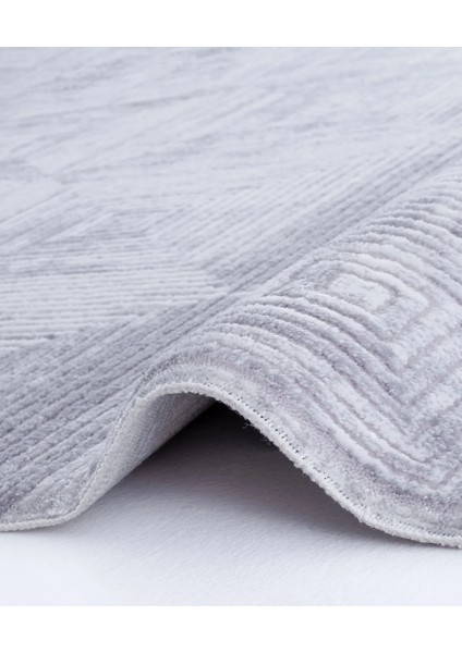 Rome Koleksiyonu 422 Gri Akrilik Parlak Yumuşak Dokulu Salon Mutfak Antre Halı Yolluk fiyatları