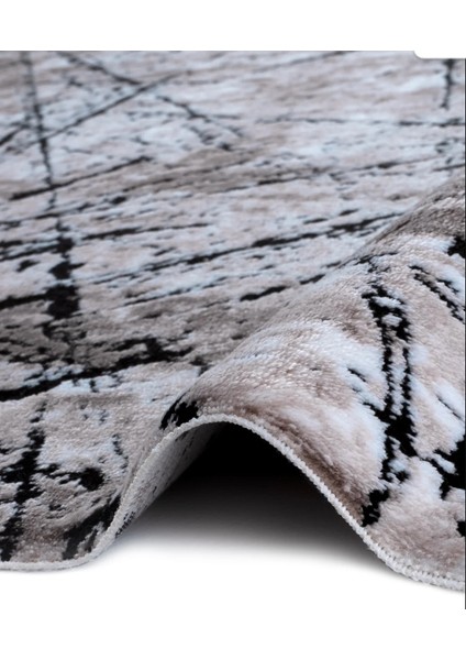 Rome Koleksiyonu 413 Bej Akrilik Parlak Yumuşak Dokulu Salon Mutfak Antre Halı Yolluk fiyatları