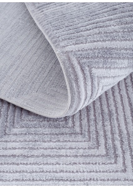 Rome Koleksiyonu 422 Gri Akrilik Parlak Yumuşak Dokulu Salon Mutfak Antre Halı Yolluk modelleri