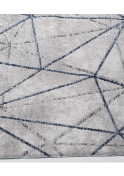 Rome Koleksiyonu 425 Mavi Akrilik Parlak Yumuşak Dokulu Salon Mutfak Antre Halı Yolluk modelleri