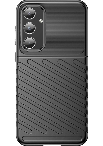 Thunder Serisi Samsung Galaxy A55 5g Telefon Kılıfı Esnek Tpu Telefon Kapağı-Siyah (Yurt Dışından)