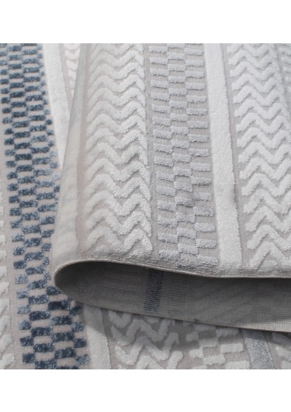 Rome Koleksiyonu 428 Gri Akrilik Parlak Yumuşak Dokulu Salon Mutfak Antre Halı Yolluk modelleri