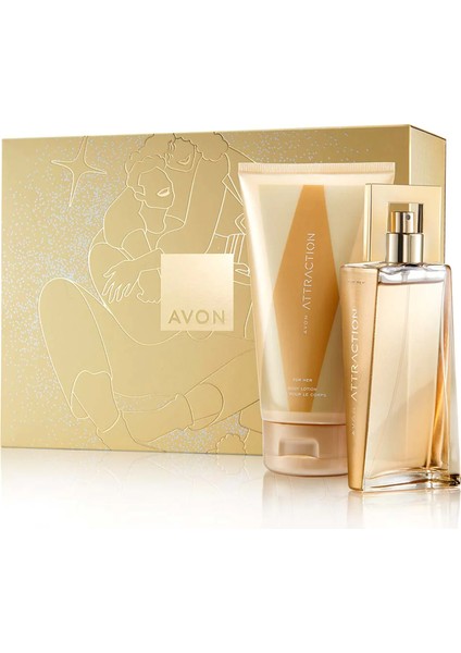 Attraction Kadın Parfüm ve Vücut Losyonu Seti 50 ml EDP ve 125 ml Losyon Hediye Kutusunda