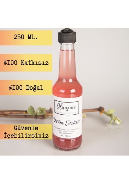 Doğal Üzüm Sirkesi 250 Ml. %100 Katkısız