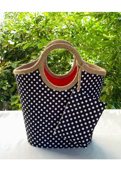 Plaj Bags Plaj Çantası Siyah Puantiye