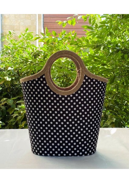 Plaj Bags Plaj Çantası Siyah Puantiye