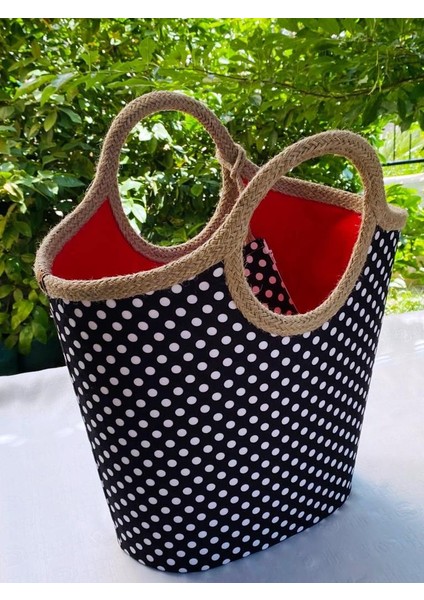 Plaj Bags Plaj Çantası Siyah Puantiye