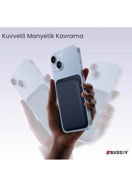 Iphone 15-15 Plus-15 Pro-15 Pro Max Uyumlu Birinci Sınıf Magsafe Cüzdan Magsafe Deri Kartlık