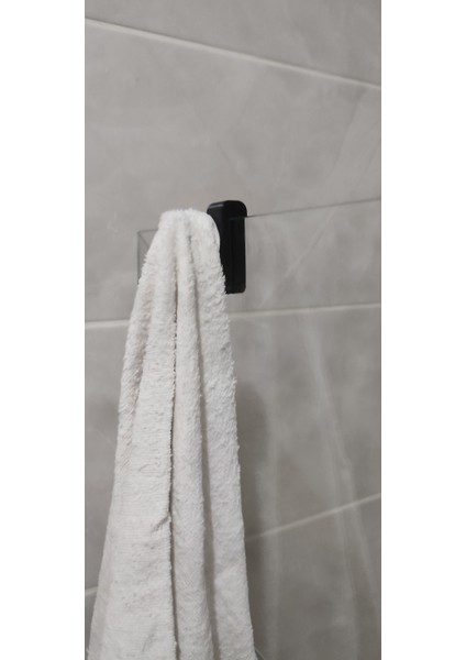 Siyah Duşakabin Askısı - Siyah Havlu Askılık - 6 mm Cam Kalınlığına Uygun fırsatları