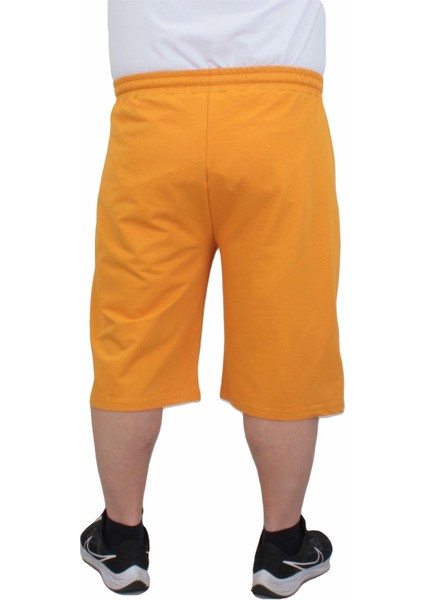 Mocgrande Erkek Büyük Beden Penye Şort Run Your City 24634 Hardal modelleri
