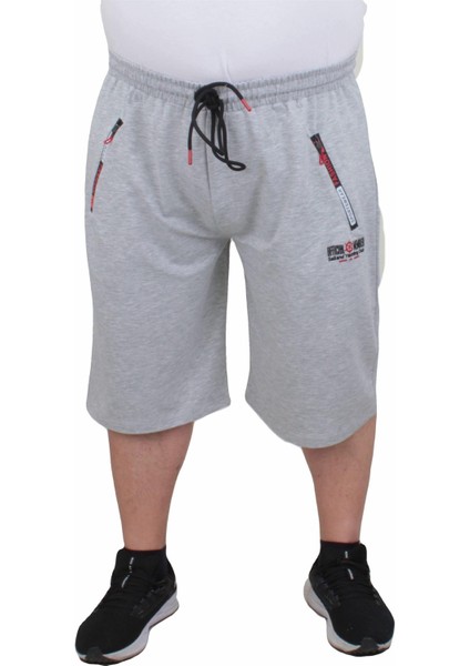 Mocgrande Erkek Büyük Beden Penye Şort Yachting Club 24635 Grı Melanj