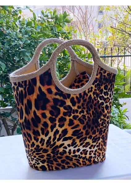 Çanta Tasarımcısı Plaj Bags Plaj Çantası Leopar