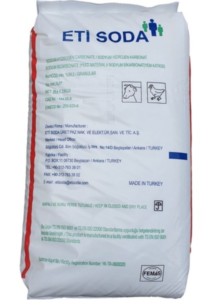 Hayvan Beslenme Eti Soda ( S.Bikarbonat ) Red Yem %99 - 25 Kg