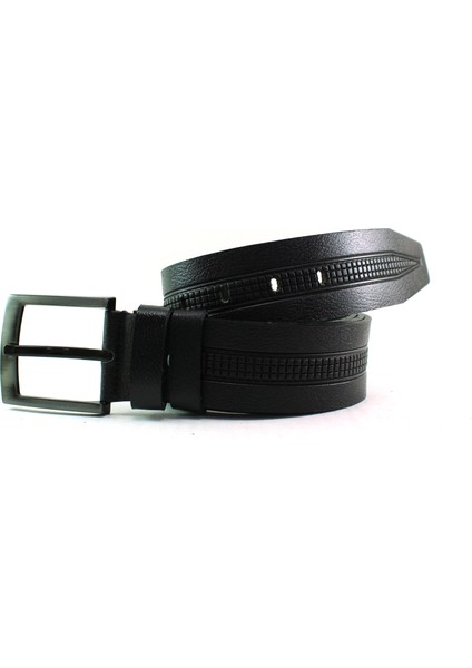 Deri Kemer Siyah Spor Desenli 81048