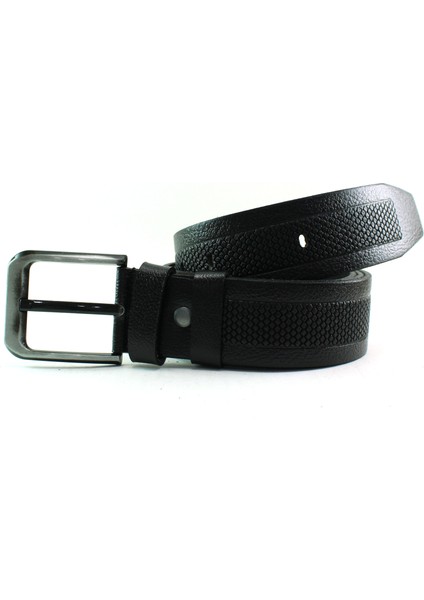 Deri Kemer Siyah Spor Desenli 81049