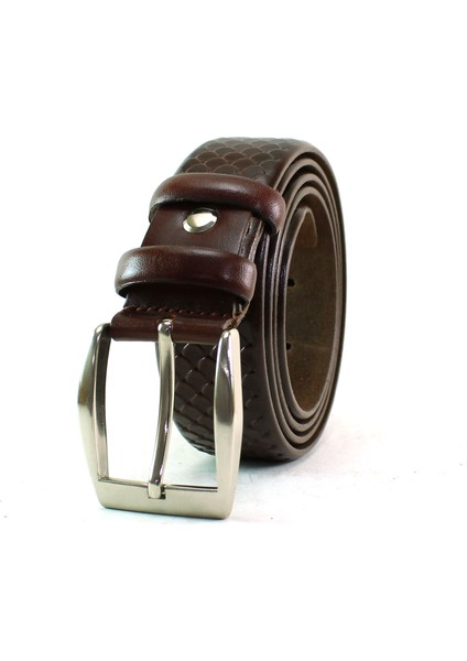 Deri Kemer Kahve Klasik Desenli 81052 fırsatları