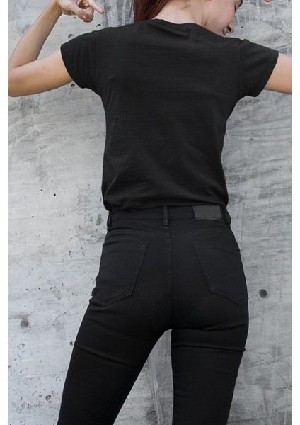 Exclusive Design Siyah Regular Kadın T-Shirt modelleri