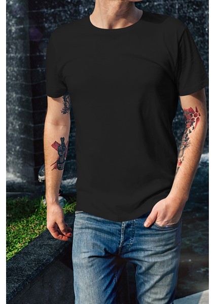 Exclusive Siyah %100 Pamuklu Erkek T-Shirt modelleri