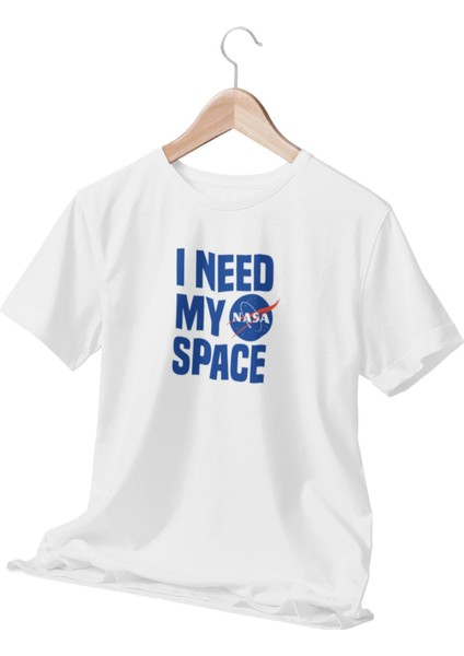 I Need My Nasa Space Uzay Temalı Baskılı Hediyelik Beyaz T-Shirt
