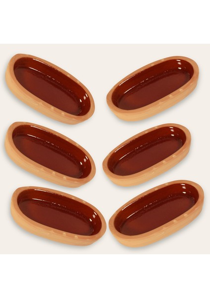 6'lı Toprak Sırlı Balık Güveci Tava 20X8X3 cm