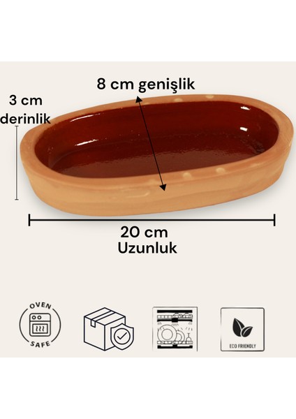 6'lı Toprak Sırlı Balık Güveci Tava 20X8X3 cm fiyatları