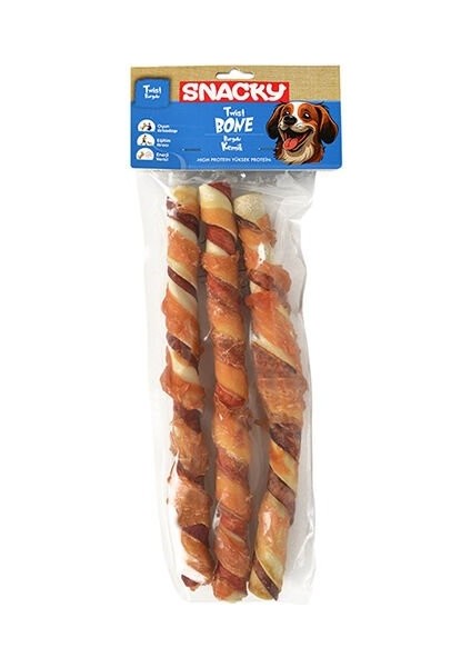 Çift Renkli Tavuklu Kemik Köpek Ödülü 3 Adet 195 gr