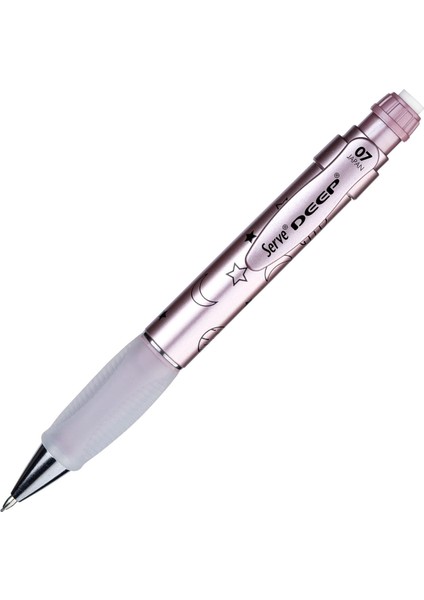 Serve Deep Mekanik Kursun Klm 07MM Metalık Roze Ay-Yıldız Deseni