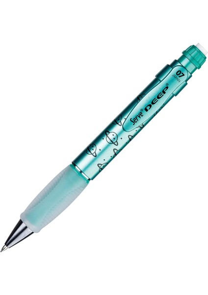 Serve Deep Mekanik Kurşun Kalem 0.7 mm Metalik Yeşil Gezegen Deseni