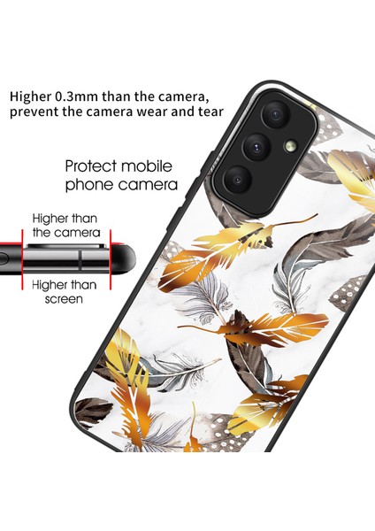 Samsung Galaxy A55 5g Telefon Arka Kapak Temperli Cam Desenli Tasarım Kılıf-Altın Yapraklar (Yurt Dışından) fiyatları
