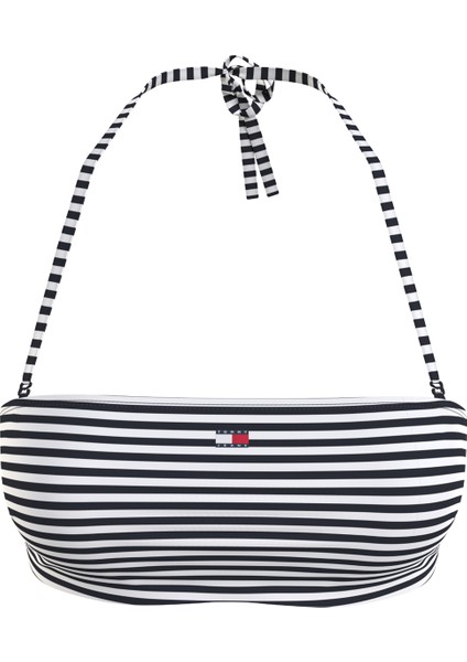 Tommy Hilfiger Lacivert - Beyaz Kadın Bikini Üst Bandeau Prınt, 0yı UW0UW050910YI