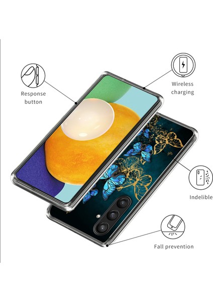 Samsung Galaxy S24 Tpu Çizilmez Desen Baskılı Mavi Kümesi Telefon Kılıfı (Yurt Dışından) modelleri