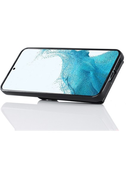 Samsung Galaxy S21 Fe 5g Kapak Akordeon Kart Çanta Halkası Kickstand Drop-Proof Cep Telefonu Kılıfı-Siyah (Yurt Dışından)