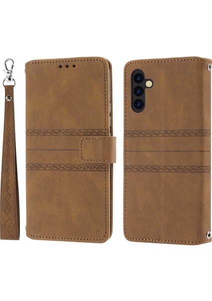 Samsung Galaxy S24+ Çizilmez Pu Deri+Tpu Baskılı Kahverengi Telefon Kılıfı (Yurt Dışından)