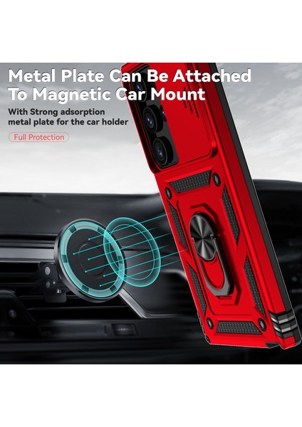 Samsung Galaxy S24 Ultra Kaydırmalı Lens Korumalı Kickstand Telefon Kılıfı (Yurt Dışından) modelleri