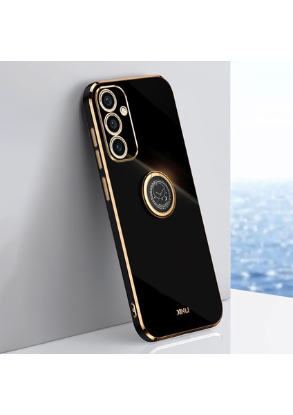 Samsung Galaxy A15 4G/A15 5g Kılıf Yumuşak Tpu Elektroliz Kickstand Koruyucu Kapak-Siyah (Yurt Dışından)
