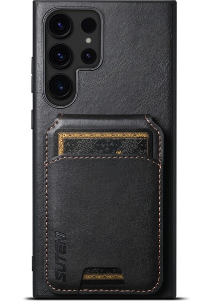 Samsung Galaxy S24 Ultra Cep u Dikey Çevirme Mumlu Doku Telefon Kılıfı (Yurt Dışından)